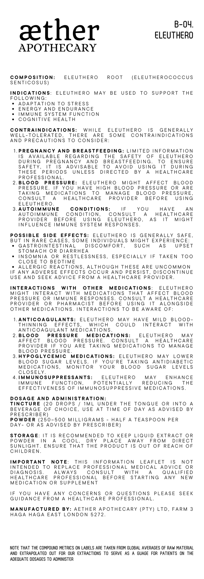 Eleuthero Extract