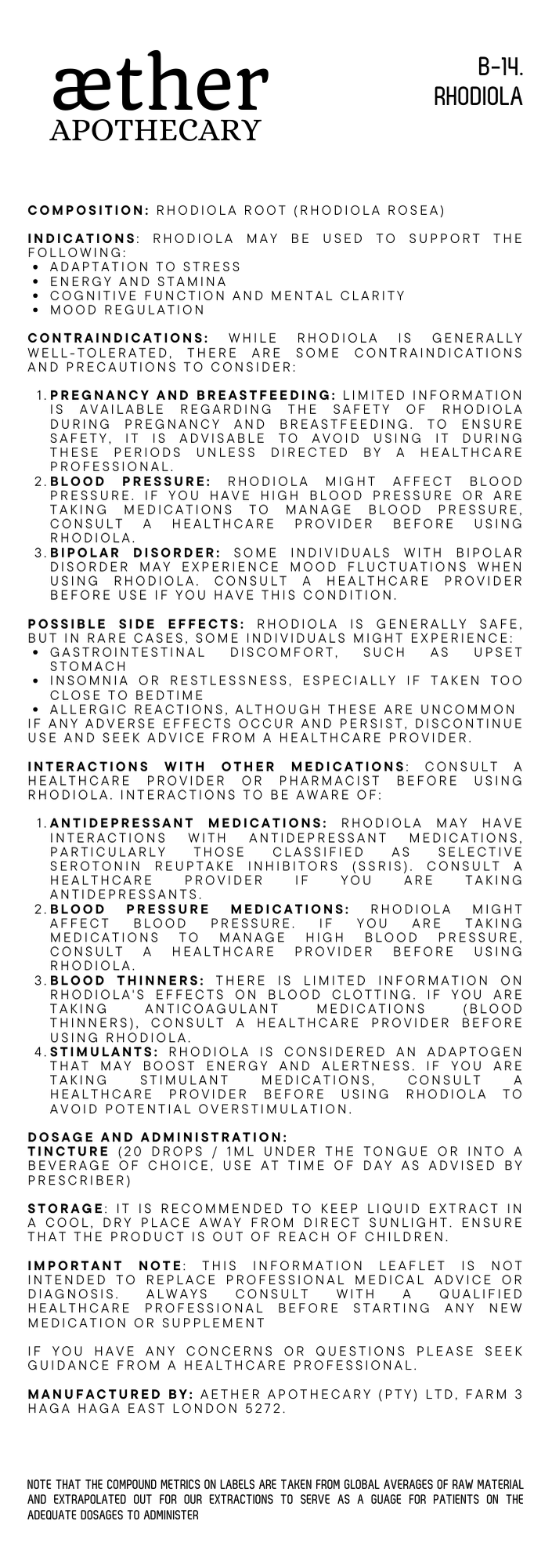 Rhodiola Extract